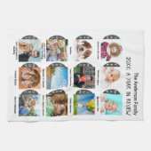 Foto Familienjahr Galerie 12 Bilder Personalisiert Geschirrtuch (Horizontal)