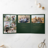 Foto-Familienjahr im Überblick Goldtypografie Dreifach Gefaltete Urlaubskarte (Innenseite)