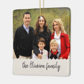 Foto Familienname Doppelseitiges Weihnachtsbild C Keramikornament (Links)