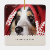 Foto Familienname Doppelseitiges Weihnachtsbild C Keramikornament (Rückseite)