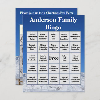 Foto "Family Bingo Game Snow Covered Mountain"