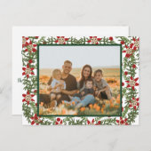 Foto Family Red Green Flora Weihnachten Postkarte (Vorne/Hinten)