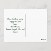 Foto Family Red Green Flora Weihnachten Postkarte (Rückseite)