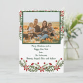 Foto Family Red Green Weihnachtskarte (Stehend Vorderseite)