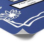 Foto Family Tree Daisy Art Border on Blue Poster (Ecke)