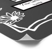 Foto Family Tree Daisy Art Border on Dark Gray Poster (Ecke)