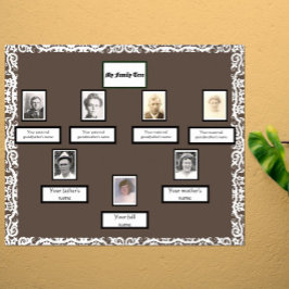 Foto Family Tree Lace sehen Grenze auf braunen Poster