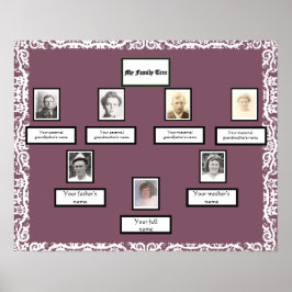 Foto Family Tree Lace sehen Grenze auf Lavendel Poster