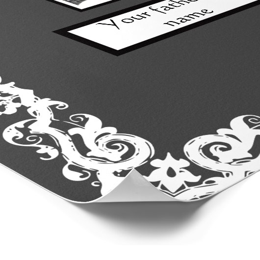 Foto Family Tree Lace sieht in Dunkelgrau grenzenl Poster (Ecke)