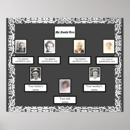 Foto Family Tree Lace sieht in Dunkelgrau grenzenl Poster
