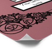 Foto Family Tree Rose Zeichnend Grenze auf dunkelr Poster (Ecke)