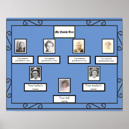 Foto Family Tree Schmiedeeisen schaut Grenzen auf  Poster