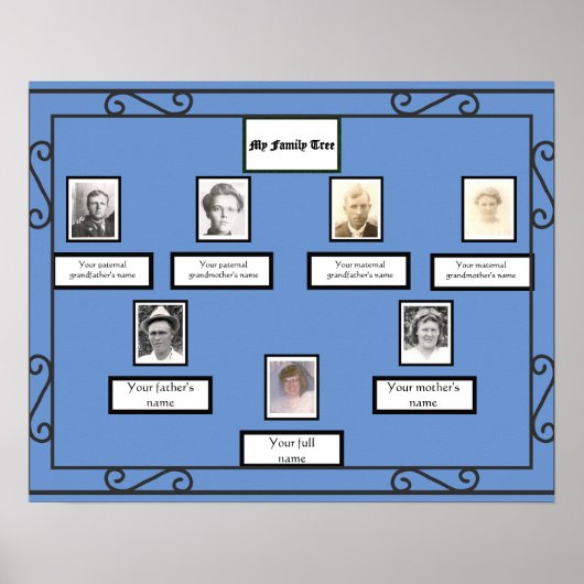 Foto Family Tree Schmiedeeisen schaut Grenzen auf  Poster (Vorne)