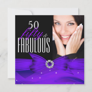 Foto Fantastische 50 Lila Diamant Geburtstagsfeier Einladung