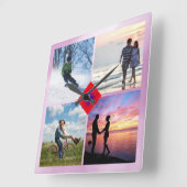 Foto 📸 👨 👩 👧 👦 farbenfrohe Liebe Collag Quadratische Wanduhr (Winkel)