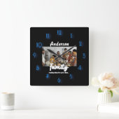 Foto 📸 👨 ‍ 👩 👧 ‍ ‍ 👦 farbenfrohe Liebe Quadratische Wanduhr (Zuhause)