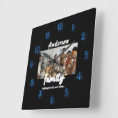 Foto 📸 👨 ‍ 👩 👧 ‍ ‍ 👦 farbenfrohe Liebe Quadratische Wanduhr (Winkel)