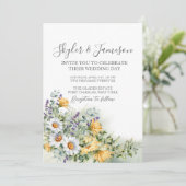 Foto Farbige Wildblume QR Code Hochzeit Einladung (Stehend Vorderseite)