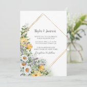 Foto Farbige Wildblume QR Code Hochzeit Einladung (Stehend Vorderseite)