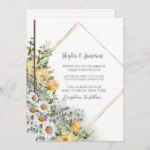 Foto Farbige Wildblume QR Code Hochzeit Einladung (Vorne/Hinten)