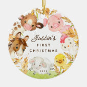 Foto Farm Friends Baby's First Christmas Keramik Ornament (Vorne)