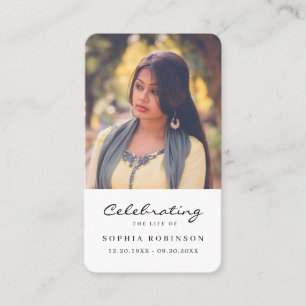 Foto-Feier Beerdigung Lebensbitterkarte Visitenkarte