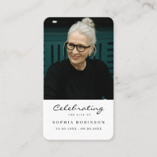 Foto-Feier Beerdigung Lebensbitterkarte Visitenkarte