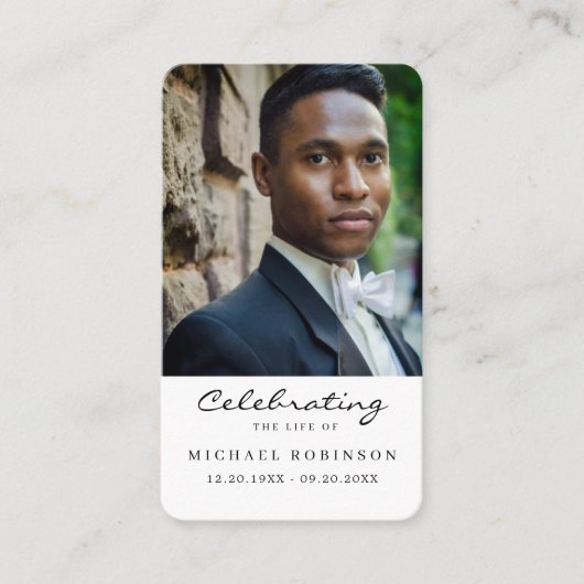 Foto-Feier Beerdigung Lebensbitterkarte Visitenkarte (Vorderseite)