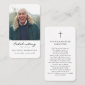 Foto-Feier Beerdigung Lebensbitterkarte Visitenkarte (Vorne/Hinten)