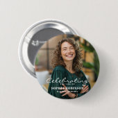 Foto-Feier des Lebens Andenken an Verstorbene Button (Vorne & Hinten)