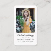 Foto Feier des Lebens Gedenkkarte Visitenkarte (Vorderseite)