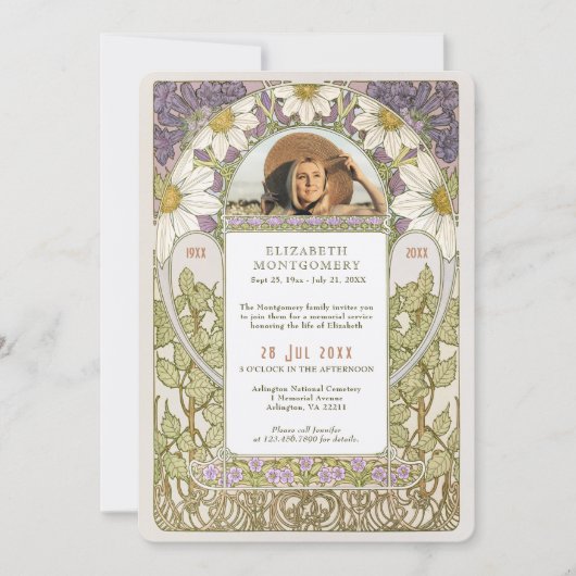 Foto Feier des Lebens Marguerite Lavender Einladung (Vorderseite)