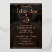 Foto Feier des Lebens RoseGold Einladung (Vorderseite)