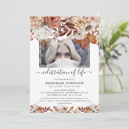 Foto Feier des Lebens Rustikale Herbstbeerdigung Einladung