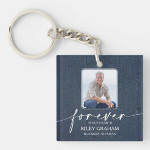 Foto-Feier-des-Lebens-Tribut Blaue Jeans Schlüsselanhänger