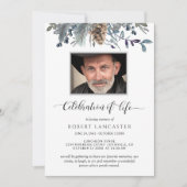 Foto-Feier, Rustikale Foliage Beerdigung Einladung (Vorderseite)