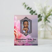 Foto-Feierprogramm — Rosa Chrysantheme Einladung (Stehend Vorderseite)