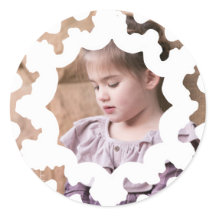 Foto-Feiertags-Aufkleber: Weißes Schneeflocke-Foto