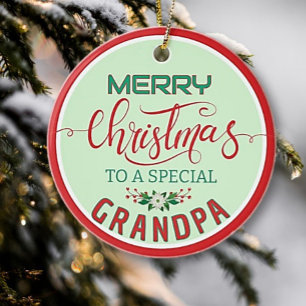 Foto-Feiertagsornament für den besonderen Opa! Keramik Ornament