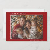 Foto Feliz Navidad Feiertagskarte (Vorderseite)