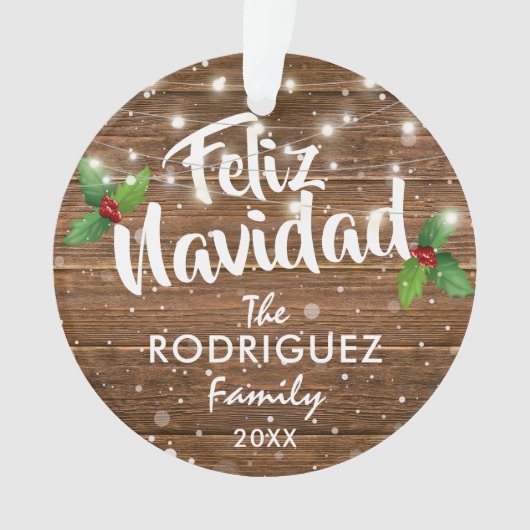 Foto Feliz Navidad Ornament (Vorderseite)