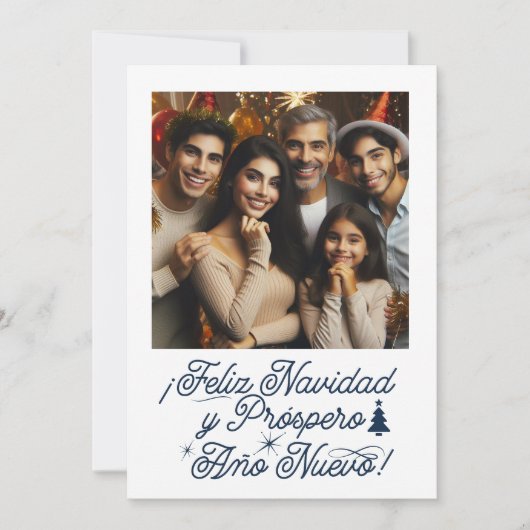 Foto Feliz Navidad & Próspero Año Nuevo Einladung (Vorderseite)