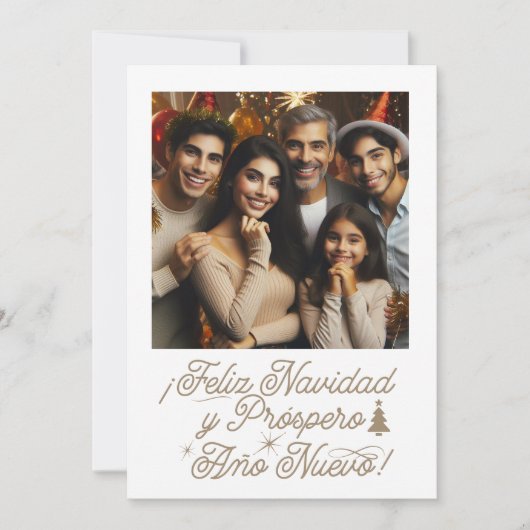 Foto Feliz Navidad & Próspero Año Nuevo Einladung (Vorderseite)