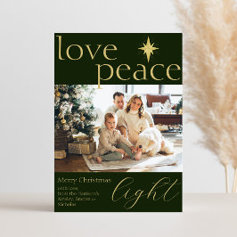 Foto-Ferienkarte Gold und Green Flat Feiertagskarte