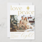 Foto-Ferienkarte Gold und Weiß Feiertagskarte (Vorderseite)