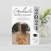 Foto fett 2023 Bogen, weißer Abschluss Einladung (Stehend Vorderseite)