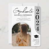 Foto fett 2023 Bogen, weißer Abschluss Einladung (Vorderseite)