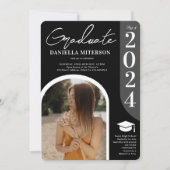 Foto fett 2023 schwarzer Abschluss Einladung (Vorderseite)
