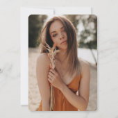 Foto fett 2025 Bogen Hot Retro Rosa Abschluss Einladung (Rückseite)