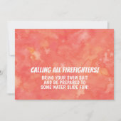 Foto-Feuerwehrauto Geburtstagsparty Einladung (Rückseite)